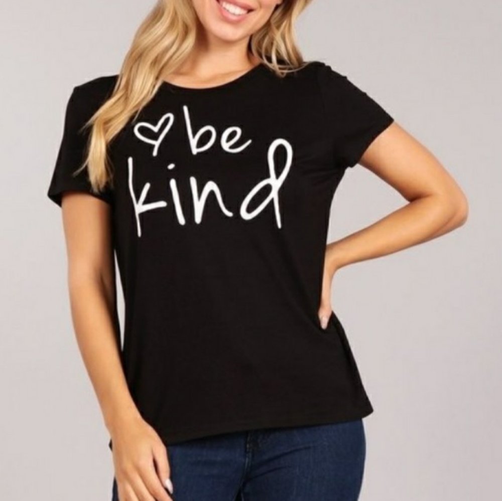New BLVD Be Kind Black Graphic Tee